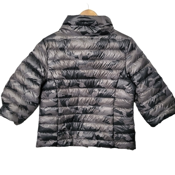 MyAnorak Black Camo Pattern Crop Sleeve Puffer Jacket - Picture 8 of 14